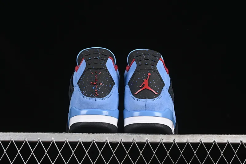 All categories Air Jordan Jordan series basketball shoes Air Jordan 4 Travis Scott Cactus Jack x Air Jordan 4 Retro AJ4 Joe 4 joint model suede blue 308497-406